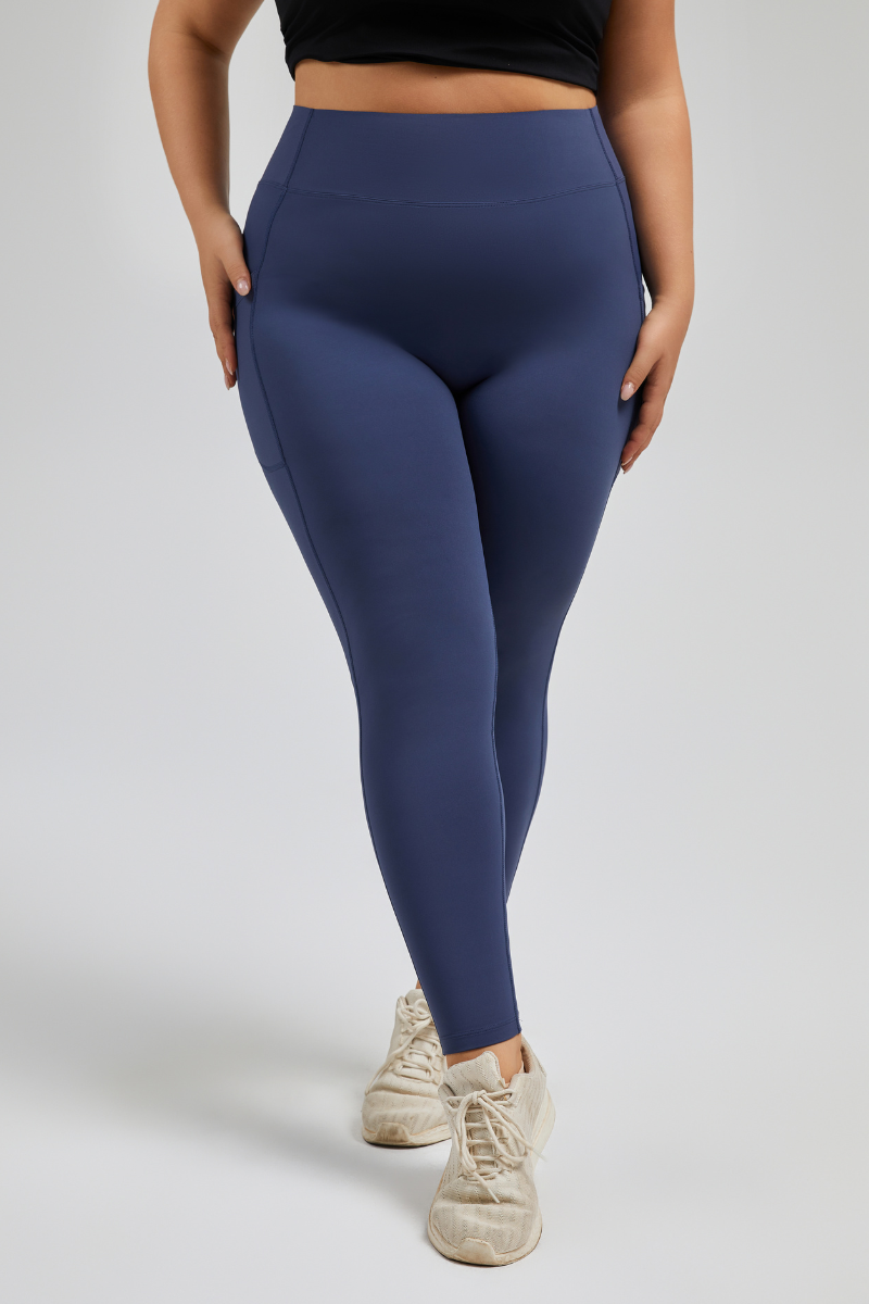 Plus Size Women's Butt-Lifting Pocket Cycling Yoga Leggings