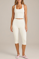 Women's Brushed Racerback Tank Top And Capri Yoga Set