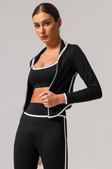 Women White Piping Sports Jacket