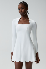 Women's Long Sleeve Wave-Detail Yoga Dress