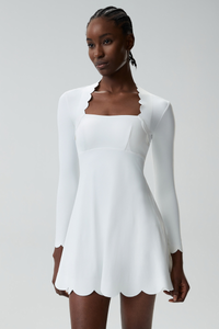 Women's Long Sleeve Wave-Detail Yoga Dress