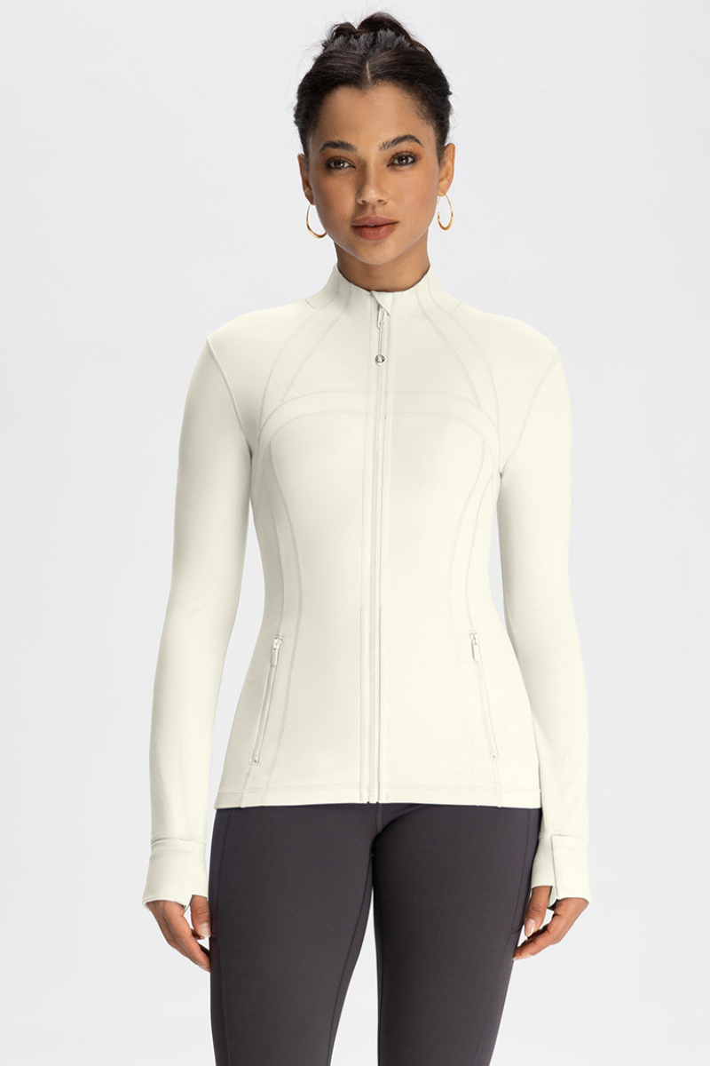 Slim-fit, stand-up collar sports jacket