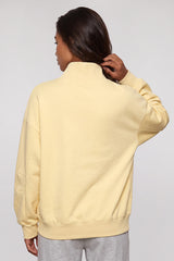 Women's Fall Solid Fleece Loose Mock Neck Sweatshirt