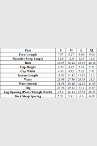 Women's V-Neck Floral Gingham Patchwork Bikini Set