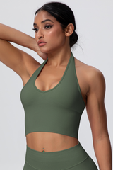 Women's Seamless Halter Backless Sports Tank Top