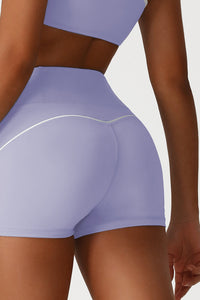 Women Seamless High Waisted Workout Set: Stand Collar Jacket + Peach Lifting Shorts