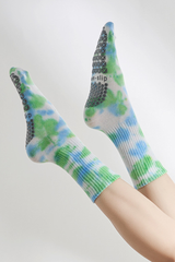 Women's Ombre Gradient Crew Yoga Grip Full-Toe Socks