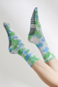 Women's Ombre Gradient Crew Yoga Grip Full-Toe Socks