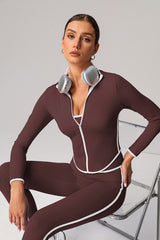Women White Piping Sports Jacket