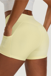 Women's Athletic Side Pocket Tummy Control Yoga Shorts