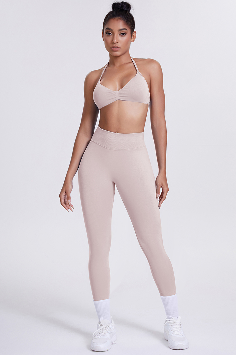 Women's Seamless Sports Bra Athletic Leggings Two-Piece Set