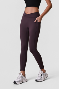 Women's Athletic Side Pocket V-waist Yoga Leggings