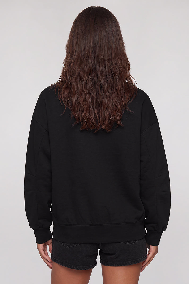 Women's Fall Solid Fleece Loose Mock Neck Sweatshirt