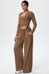 Women’s 3-Piece Set:Halterneck Top & Long Sleeves Top & Pants