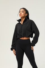 Women'S Half-Zip Fleece Sports Causal Sweatshirt