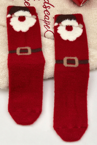 Unisex Plus Christmas Cute Santa Snowman Mid-Calf Socks
