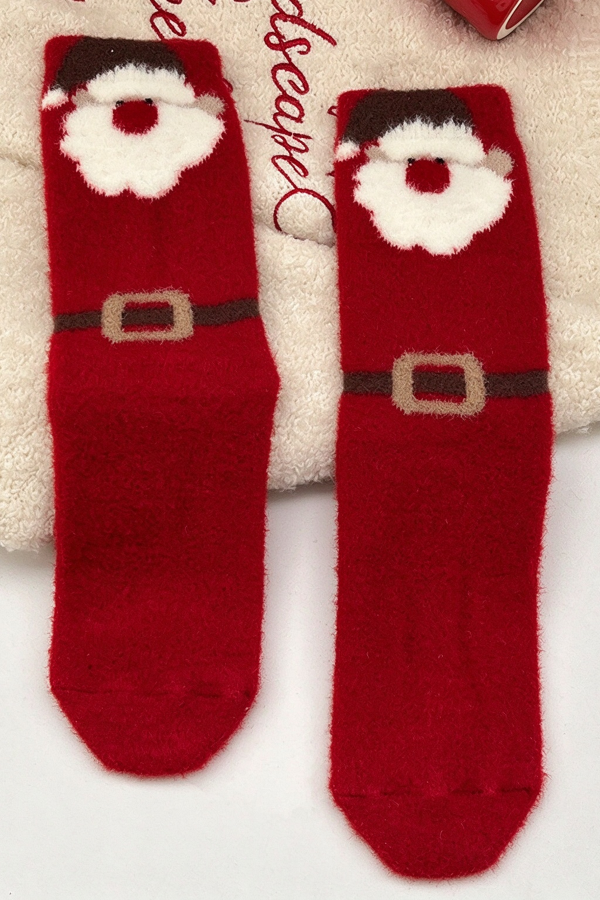 Unisex Plus Christmas Cute Santa Snowman Mid-Calf Socks