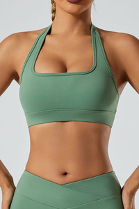 Women's square collarb  halter neck bra.