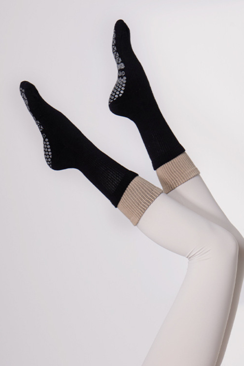 Women's Double-Layer Color-Block Yoga Grip Five-Toe Socks