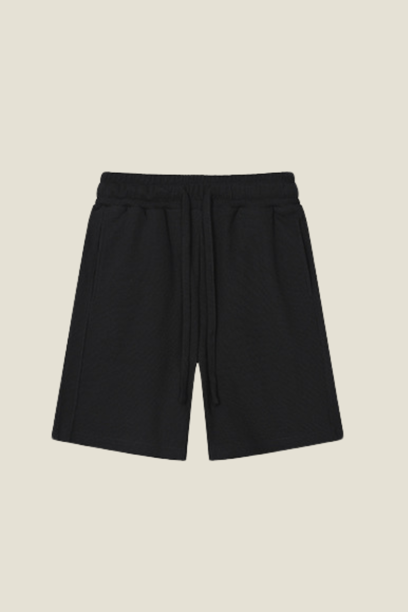 Unisex 330G Waffle Shorts - Straight Drawstring Knee-Length