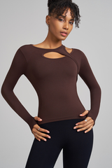 Refined long-sleeved sports top