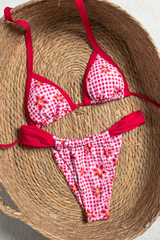 Women's Lily Print Halter Triangle Low Waist Bikini Set