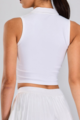 Women's Athletic V-neck Reverse-collared Fitness Tank Top