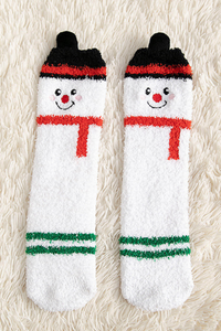 Women Christmas Coral Fleece Socks With Antler Santa Snowman