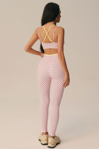 Women's Polka Dot Bra & High Waist Leggings Sport Yoga Sets