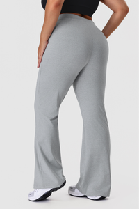 Plus Size Women's Elastic Waist Yoga Flare Pants