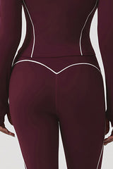 Women Yoga Set: Collared Jacket & Leggings