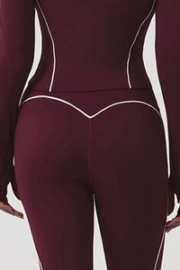 Women Yoga Set: Collared Jacket & Leggings