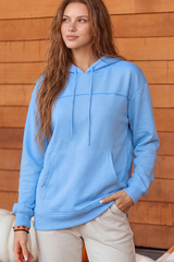 Women's Fall Solid Hoodie With Pet Pocket And Finger Cuffs