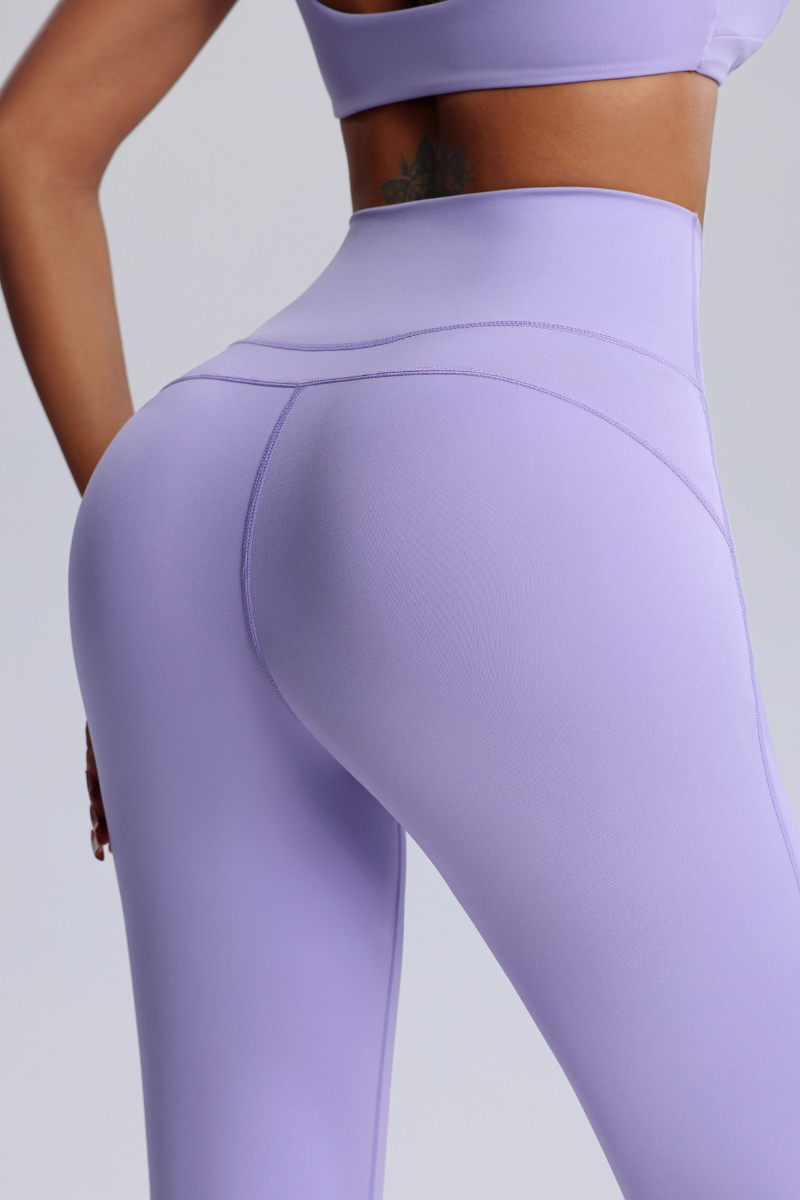 Women's Twisted Sports Bra & Cross-Waist Flare Pants Set