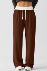 Women's Color-Blocked Drawstring Casual Pants