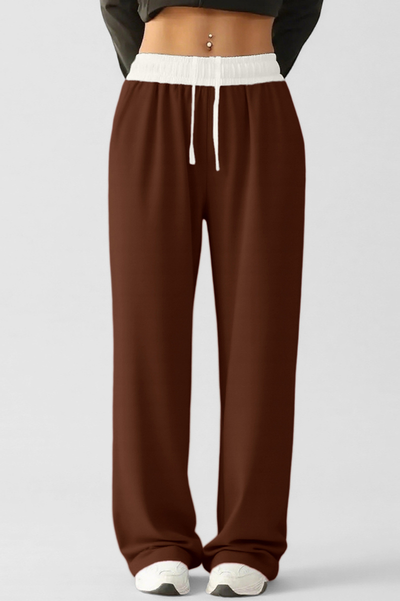 Women's Color-Blocked Drawstring Casual Pants