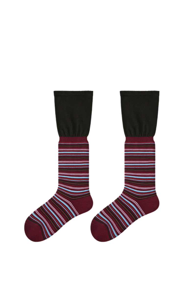 Women’s Retro Striped Color Block Slouch Crew Socks