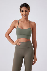 Women Running Sexy Y Back Anti-Shock Gathering Yoga Sports Bra