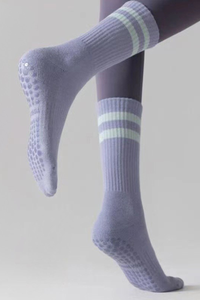 Mid-Calf Color Block Professional Anti-Slip Yoga Socks