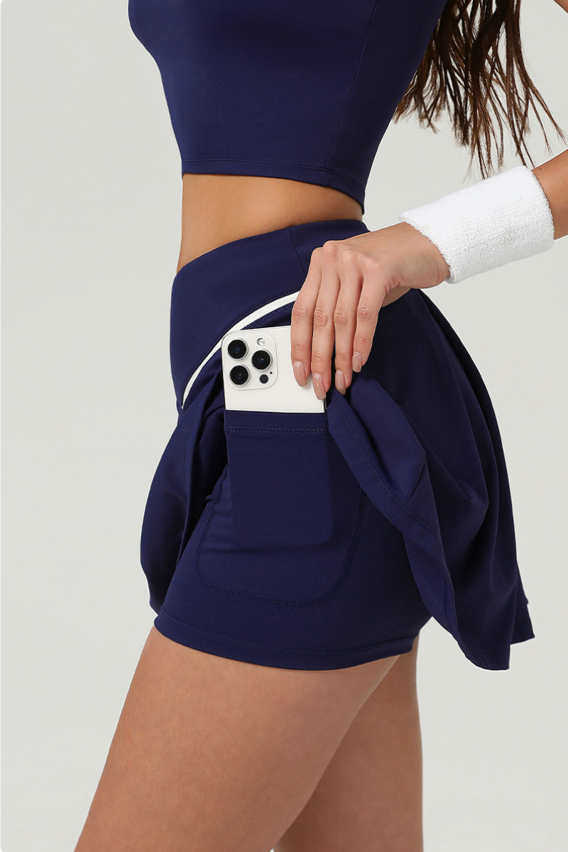 Summer new high-waisted sports fitness pleated skirt