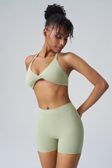 Women’s Sports 2-Piece Set: Triangle Cup Bra & Sports Shorts