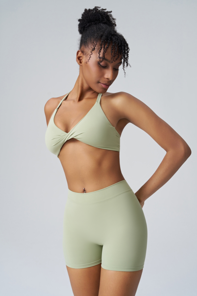 Women’s Sports 2-Piece Set: Triangle Cup Bra & Sports Shorts