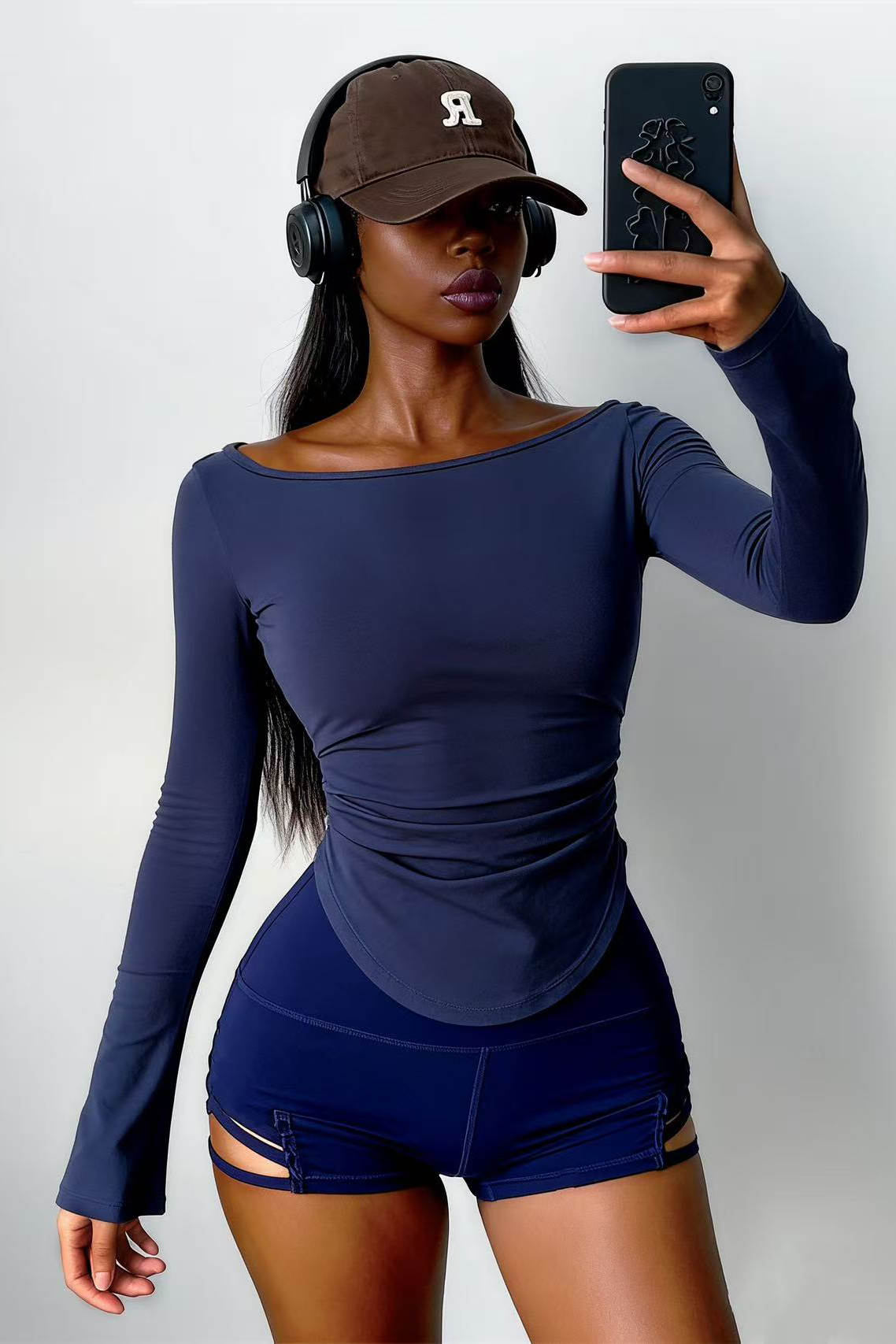 Women's Long Sleeve Boat Neck Yoga Top