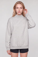 Women's Fall Fleece Relaxed Mock Neck Sweatshirt
