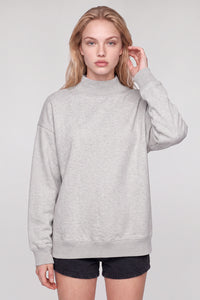 Women's Fall Fleece Relaxed Mock Neck Sweatshirt