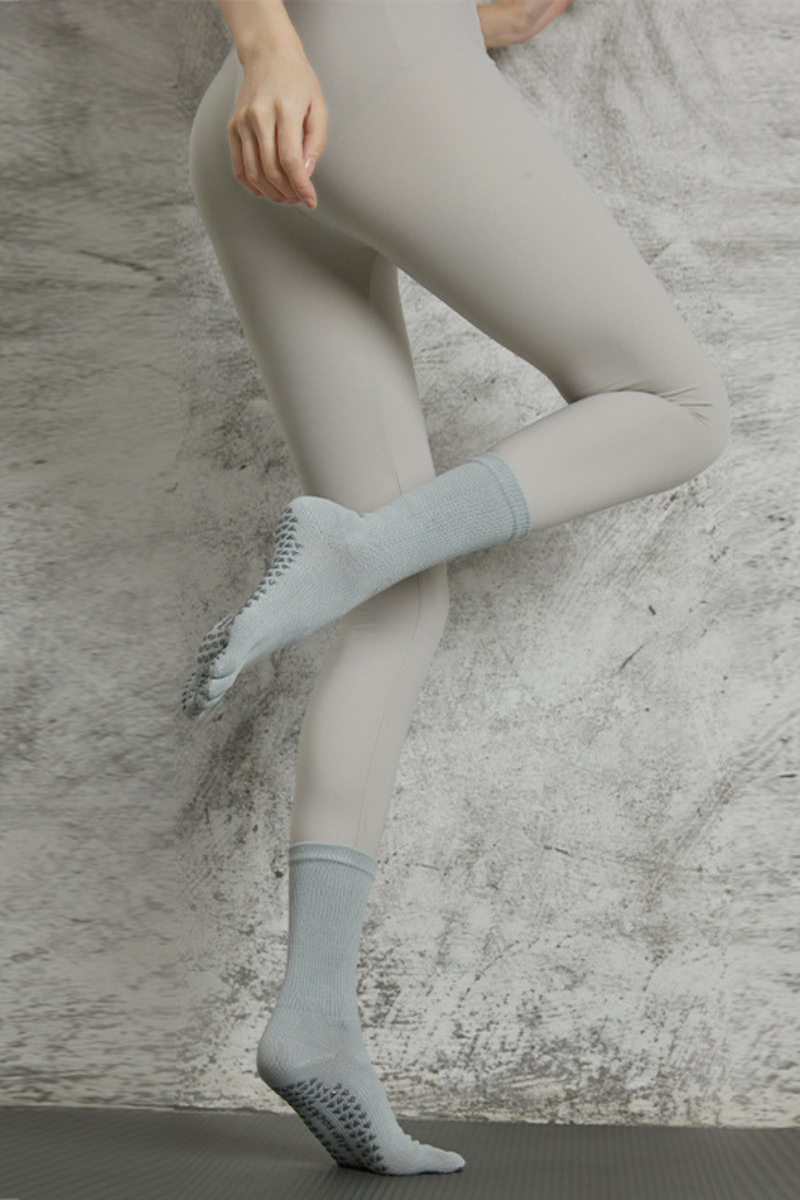 Women's Crew Length Yoga Grip Five-Toe Socks