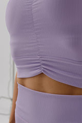Women Eco-Friendly Drawstring Ribbed With Bra Padded Tight Back Yoga Fitness Sports Bra