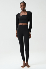 Women's Petal Long Sleeve Top And Leggings Two-Piece Set
