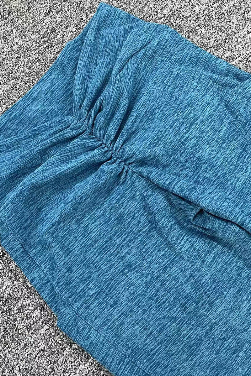 Women Pleated Skinny Hip V Waist Side Pockets No Embarrassment Line Fitness Exercise Yoga Pants