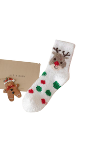 Women's Christmas Gift Fuzzy Plush Soft Mid‑Calf Socks